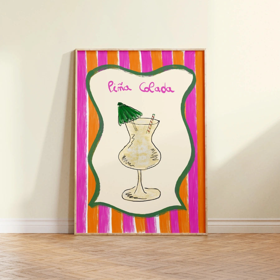 Piña Colada Wall Art – Stampa da cucina tropicale