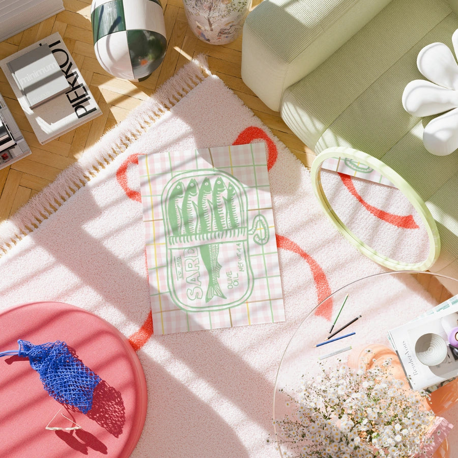 Sardine Wall Art - Stampa di pesce da cucina costiera