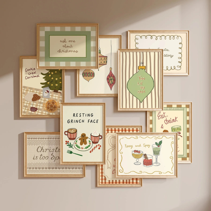 Decorazioni natalizie accoglienti fatte a mano, oltre 100 stampe