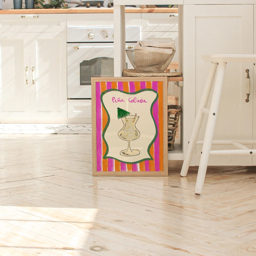 Piña Colada Wall Art – Stampa da cucina tropicale