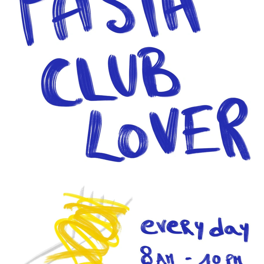 Pasta Club Lover Wall Art – Divertente stampa da cucina