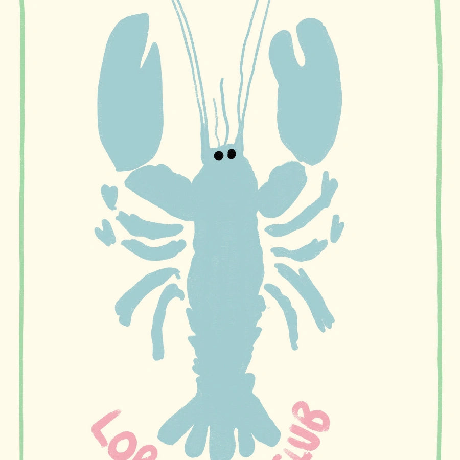 Lobster Club Wall Art - Stampa di aragosta costiera preppy