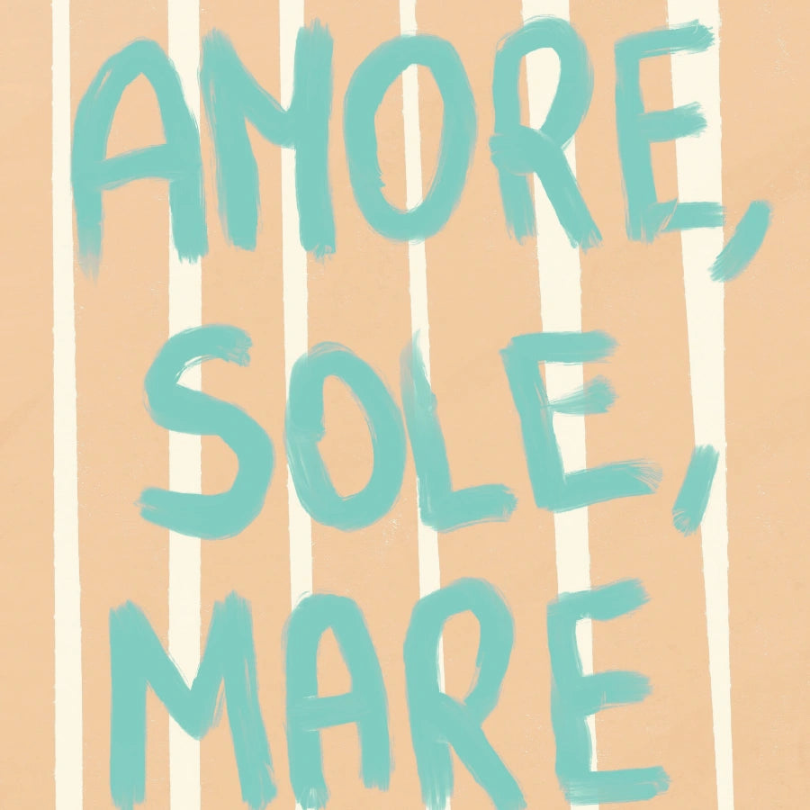 Amore Sole Mare Wall Art - Stampa con citazione dell'estate italiana