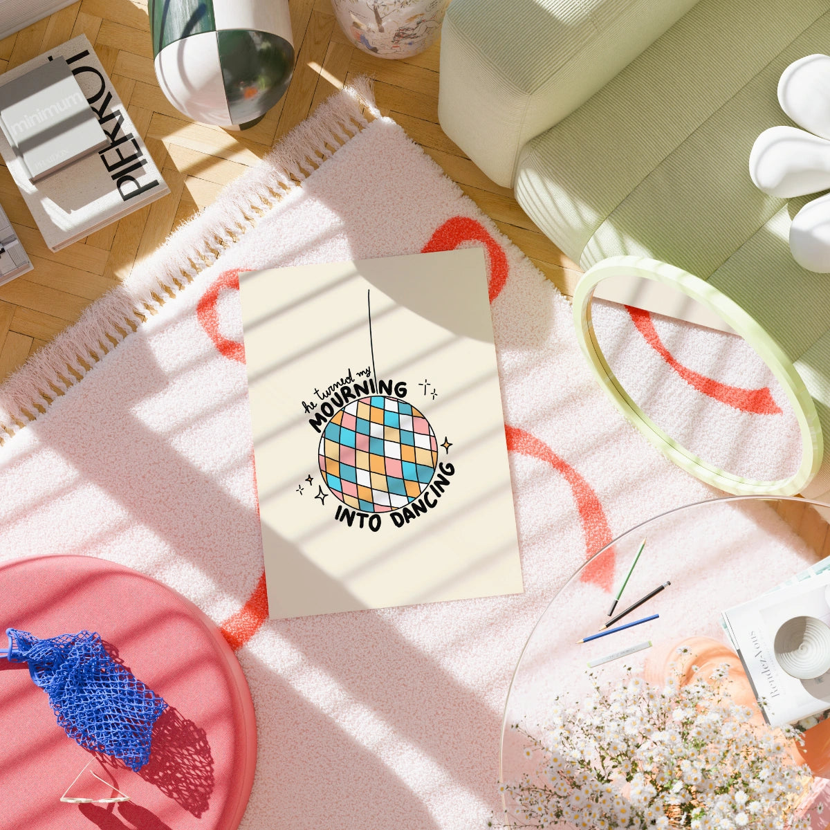 Stampa "Lutto in danza" - Arte murale cristiana con palla da discoteca