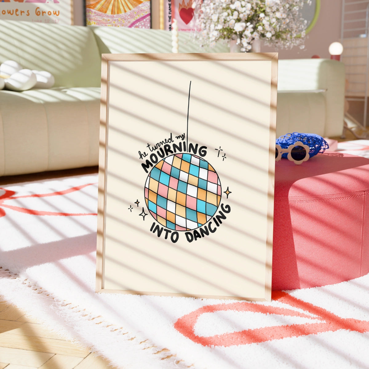 Stampa "Lutto in danza" - Arte murale cristiana con palla da discoteca