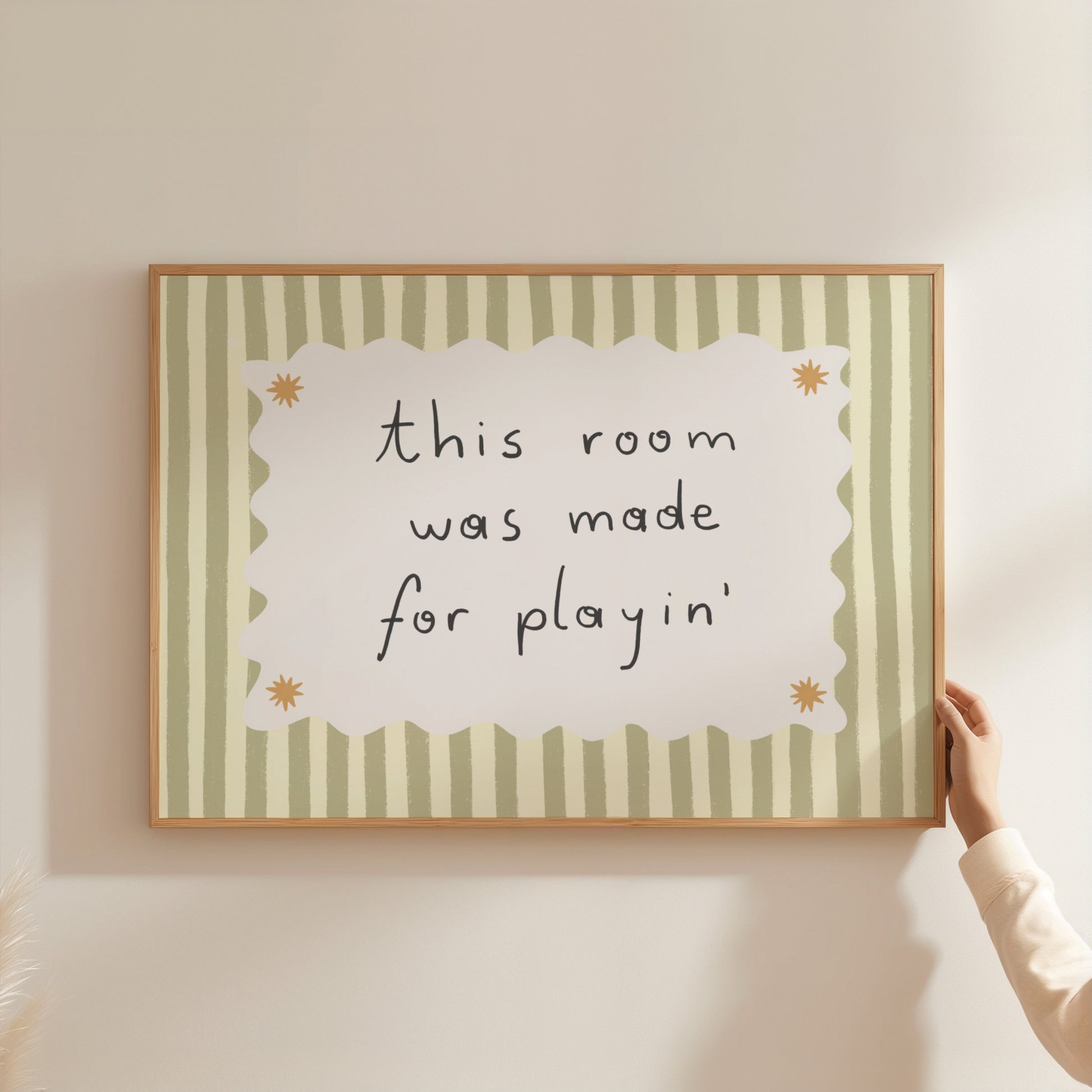 Poster vintage a righe per la cameretta dei bambini