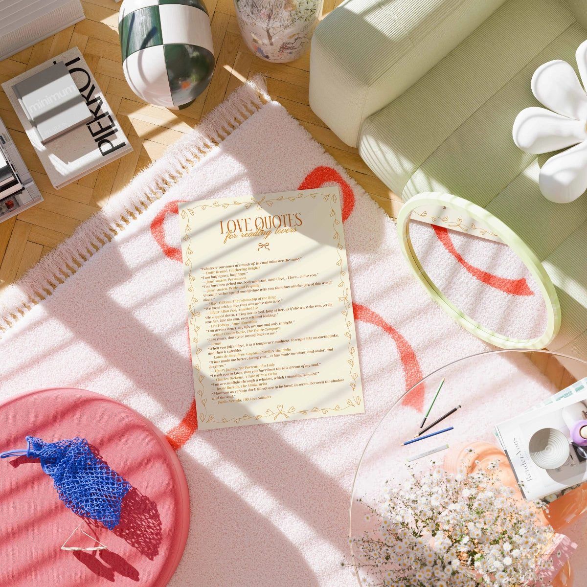 Stampa di citazioni d'amore - Arte murale letteraria romantica