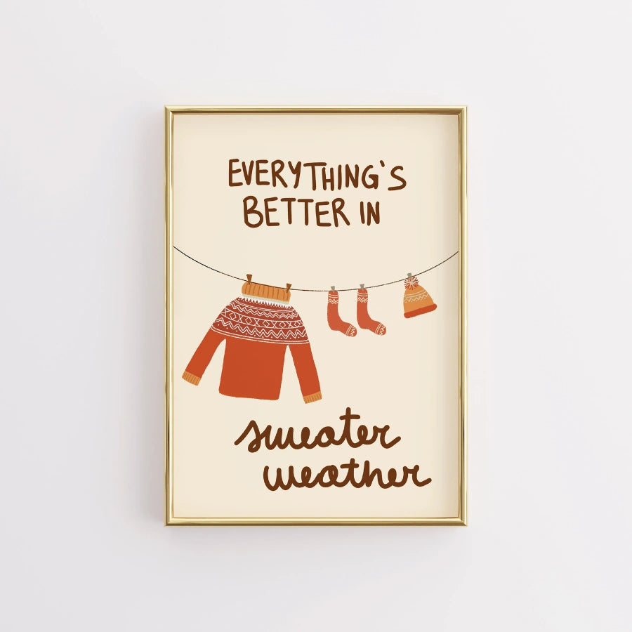 Maglione Meteo Wall Art - Stampa con citazione autunnale accogliente