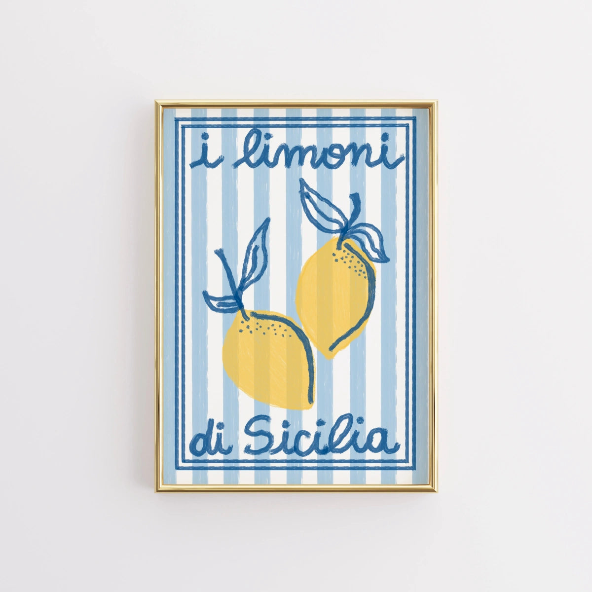 Arte murale con limoni italiani – Stampa da cucina siciliana