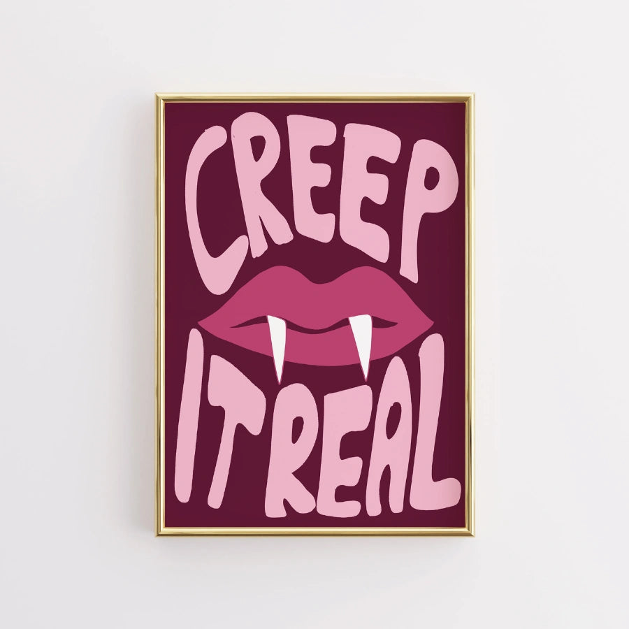 Stampa di Halloween con labbra da vampiro – Creep It Real Wall Art