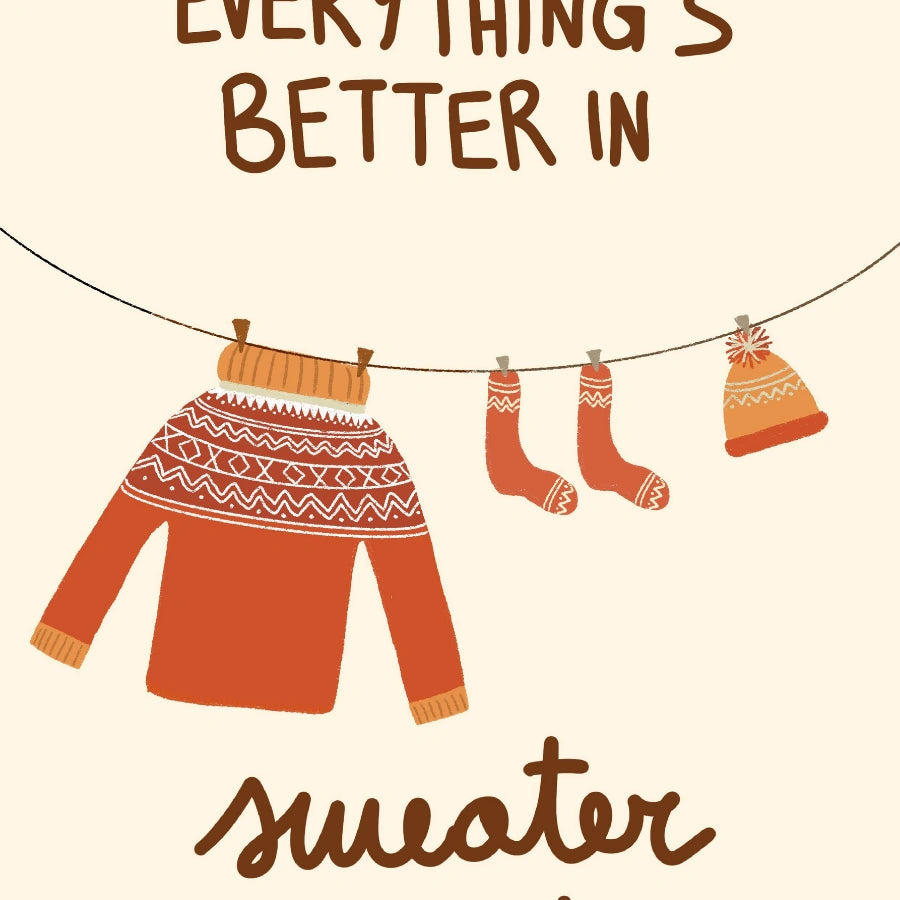 Maglione Meteo Wall Art - Stampa con citazione autunnale accogliente