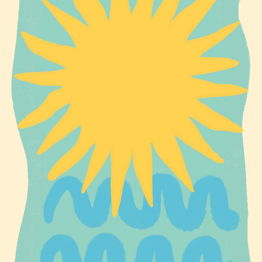 Arte murale Sole e Mare - Stampa estiva costiera audace