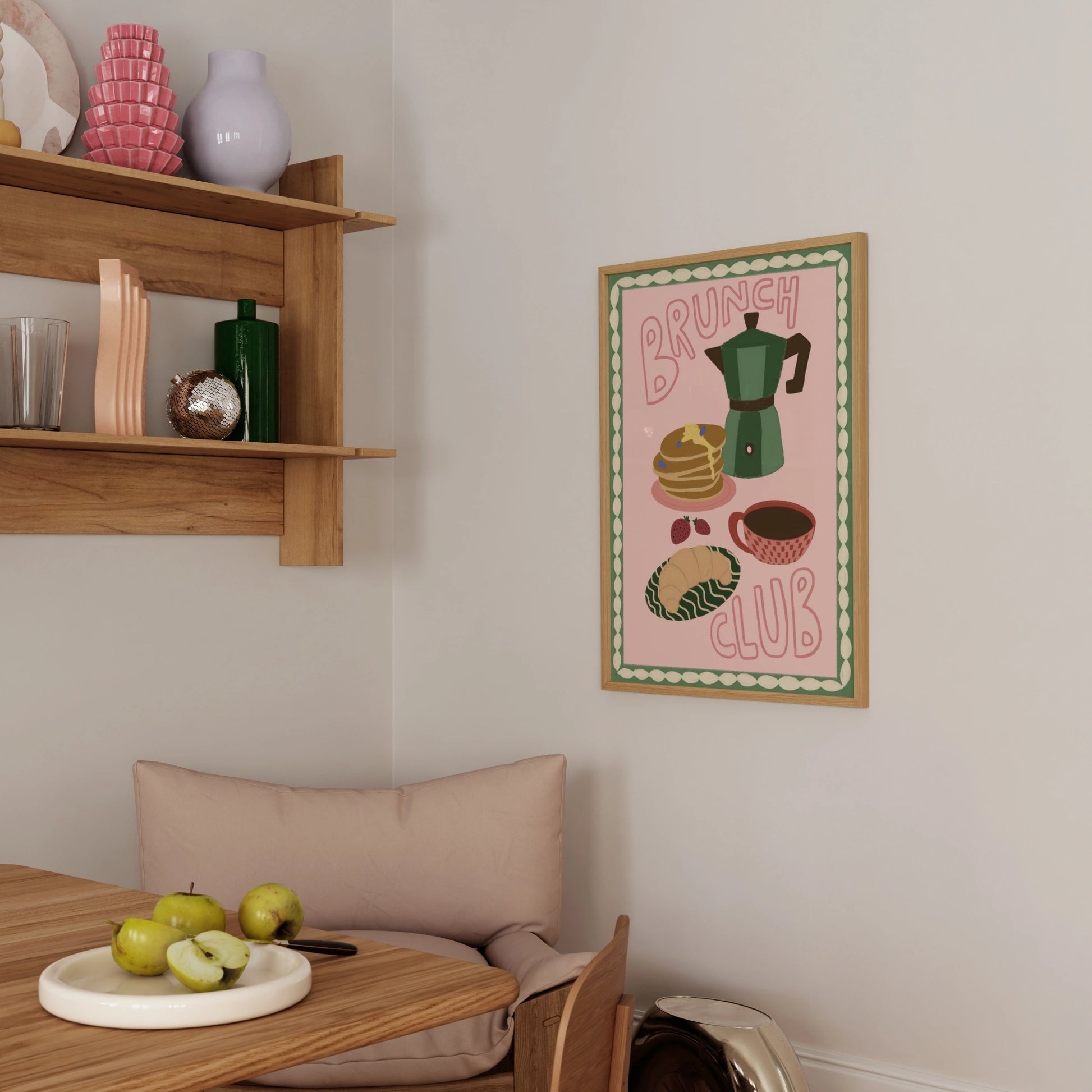 Decorazione murale per la tavola da pranzo italiana – Stampa di pasta, vino e cucina