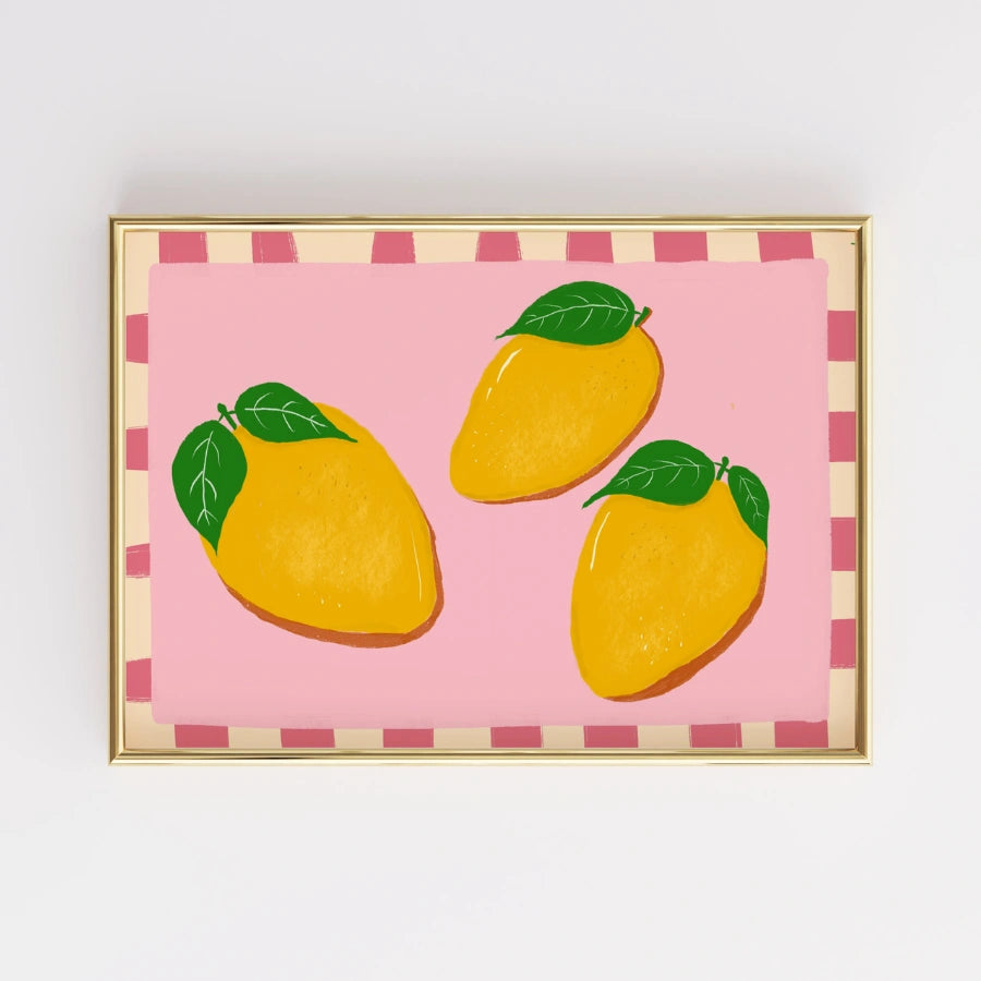 Stampa da cucina con mango – Arte murale tropicale colorata