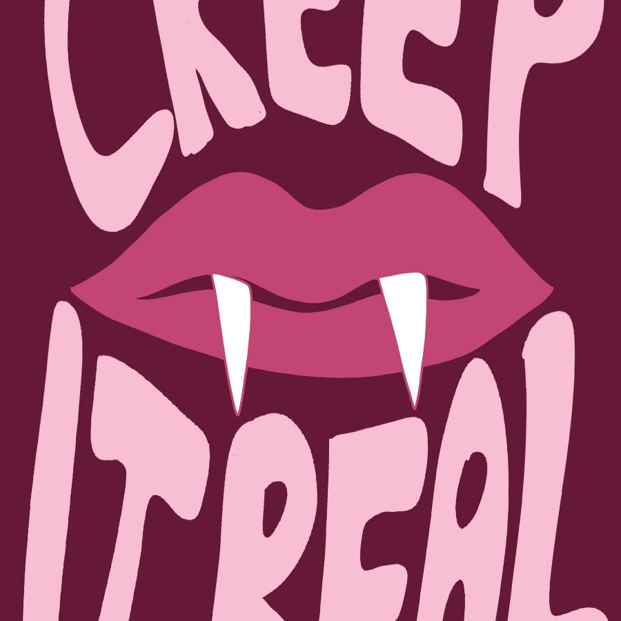 Stampa di Halloween con labbra da vampiro – Creep It Real Wall Art