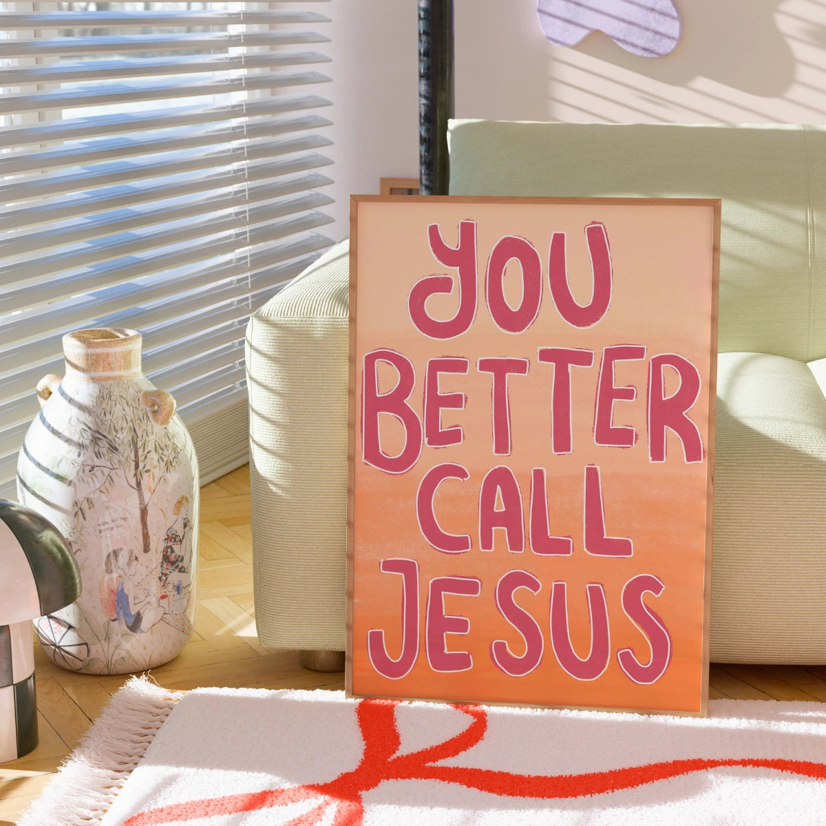 Stampa "You Better Call Jesus" - Divertente arte murale cristiana