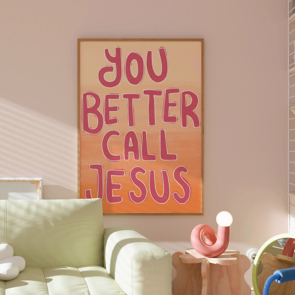 Stampa "You Better Call Jesus" - Divertente arte murale cristiana