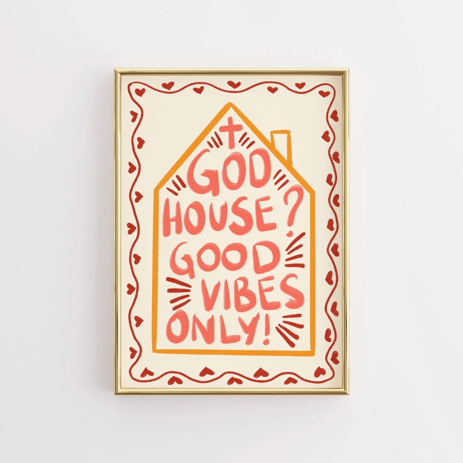 Good Vibes Only Christian Wall Art - Stampa divertente sulla fede