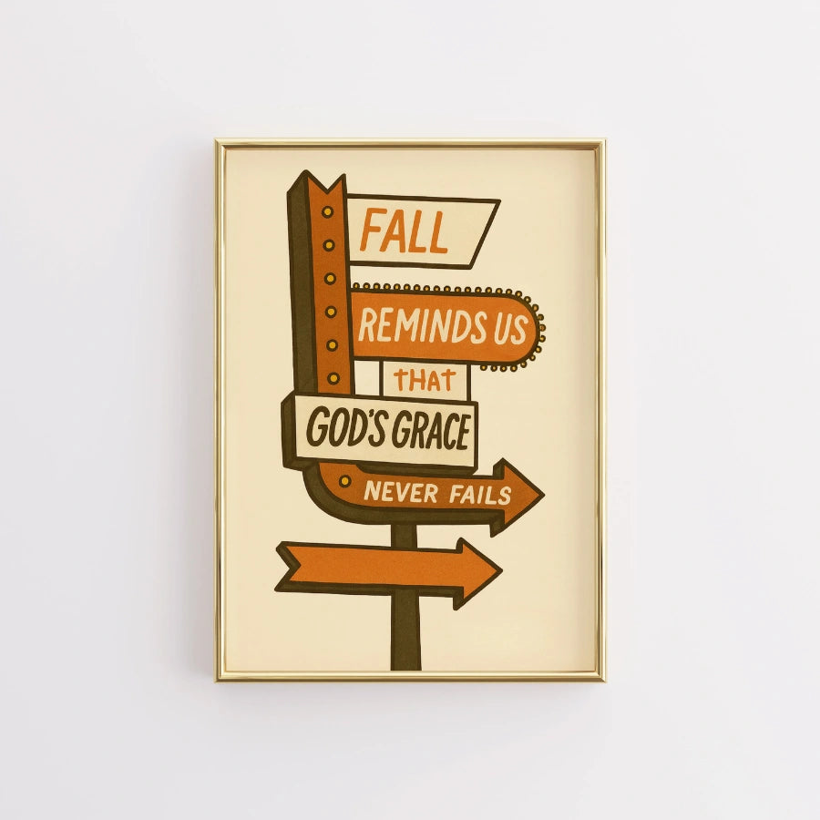 L'autunno ci ricorda che la grazia di Dio non viene mai meno - Decorazione murale - Faith Home Decor