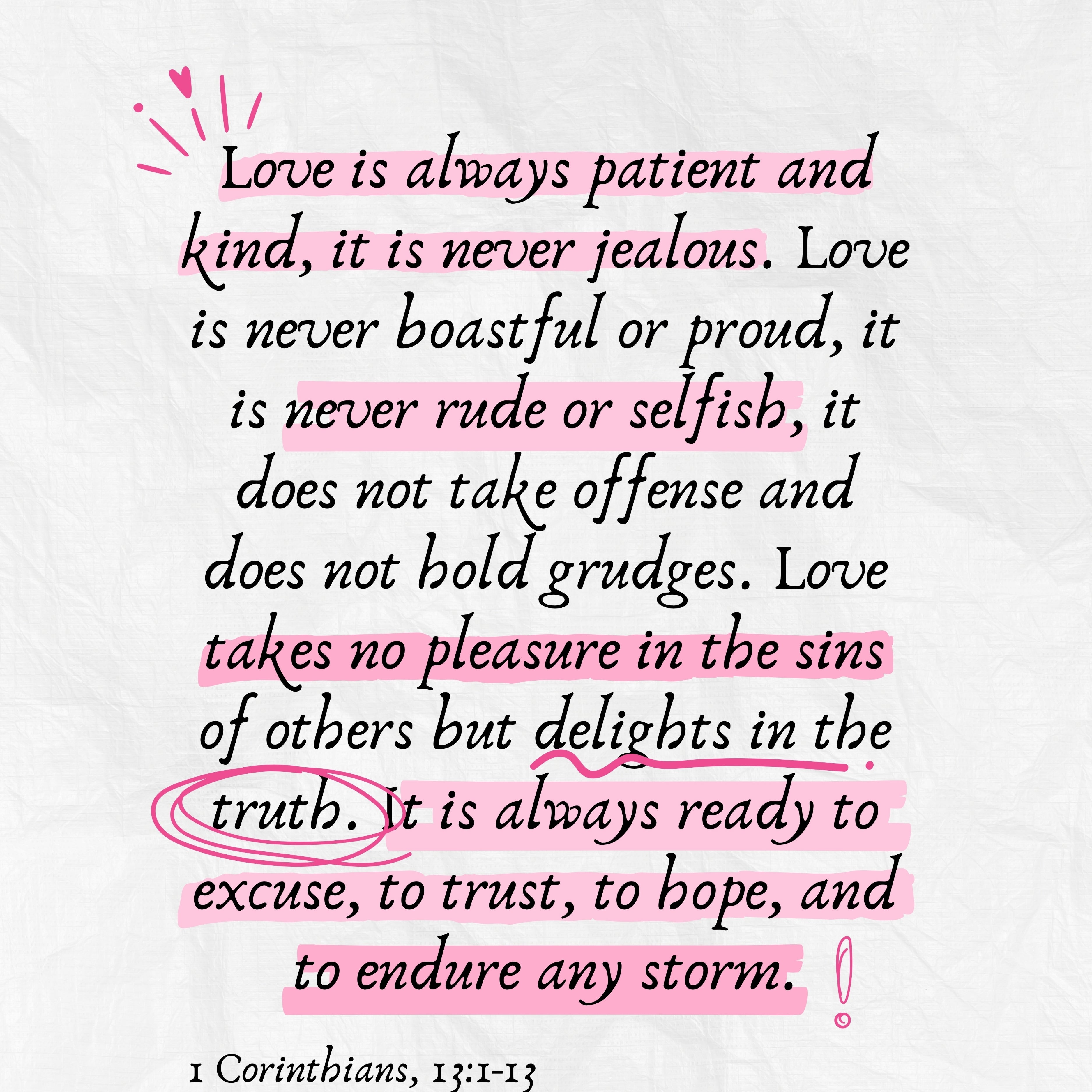 1 Corinzi 13 Wall Art – Stampa del versetto della Bibbia