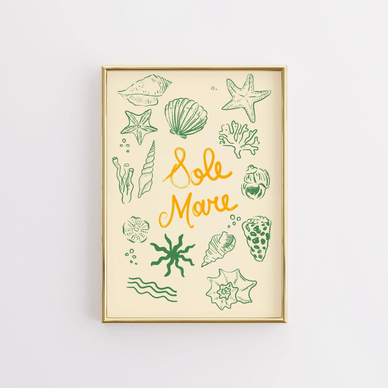 Stampa Sole Mare – Arte murale raffigurante la vita marina italiana