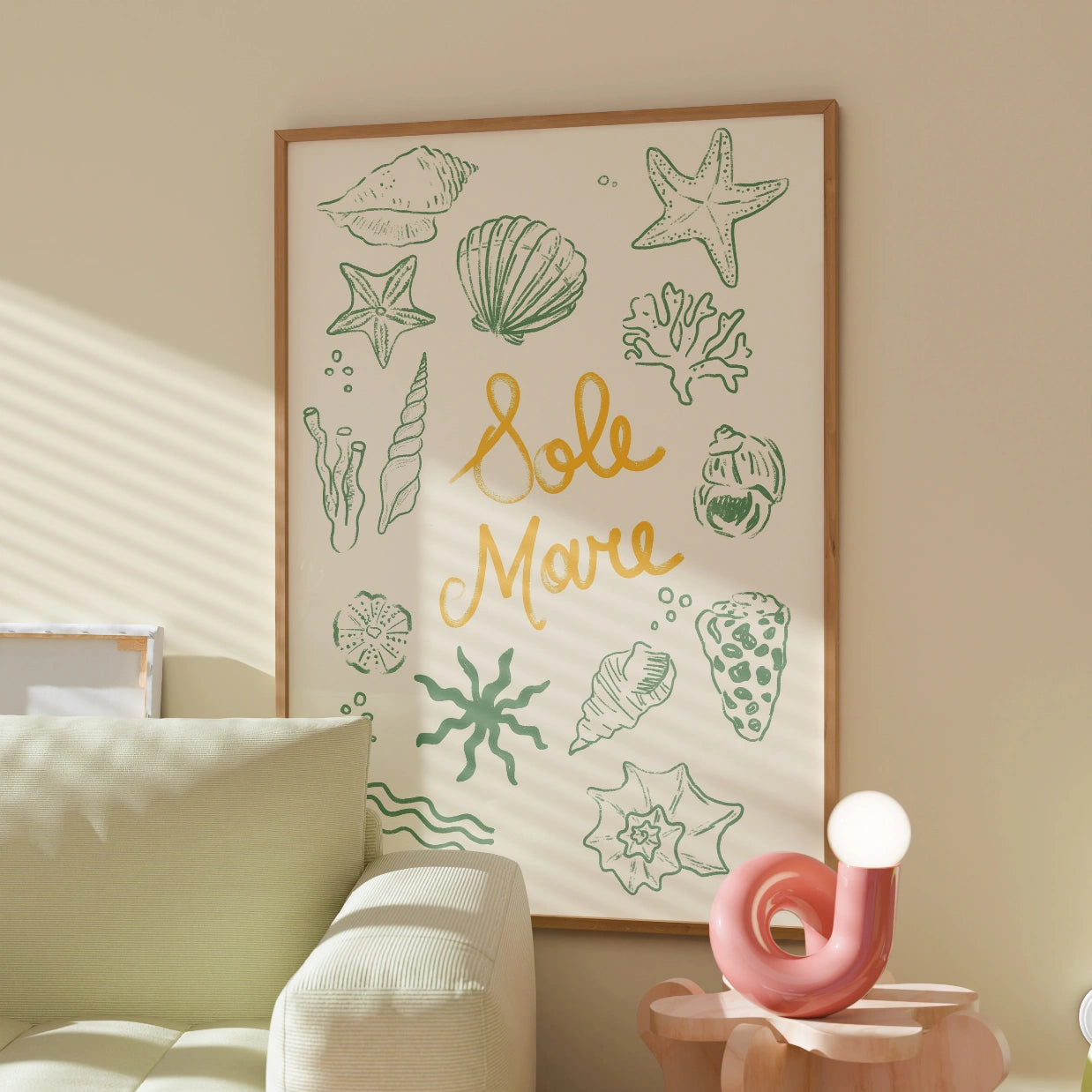 Stampa Sole Mare – Arte murale raffigurante la vita marina italiana