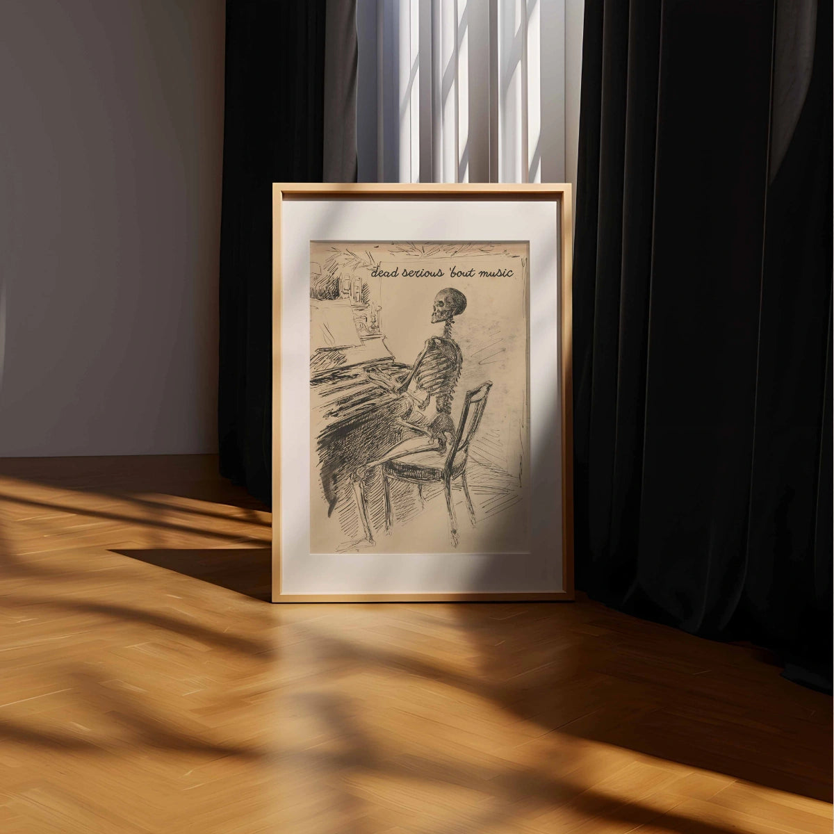 Stampa artistica di pianoforte scheletro - Decorazione di Halloween