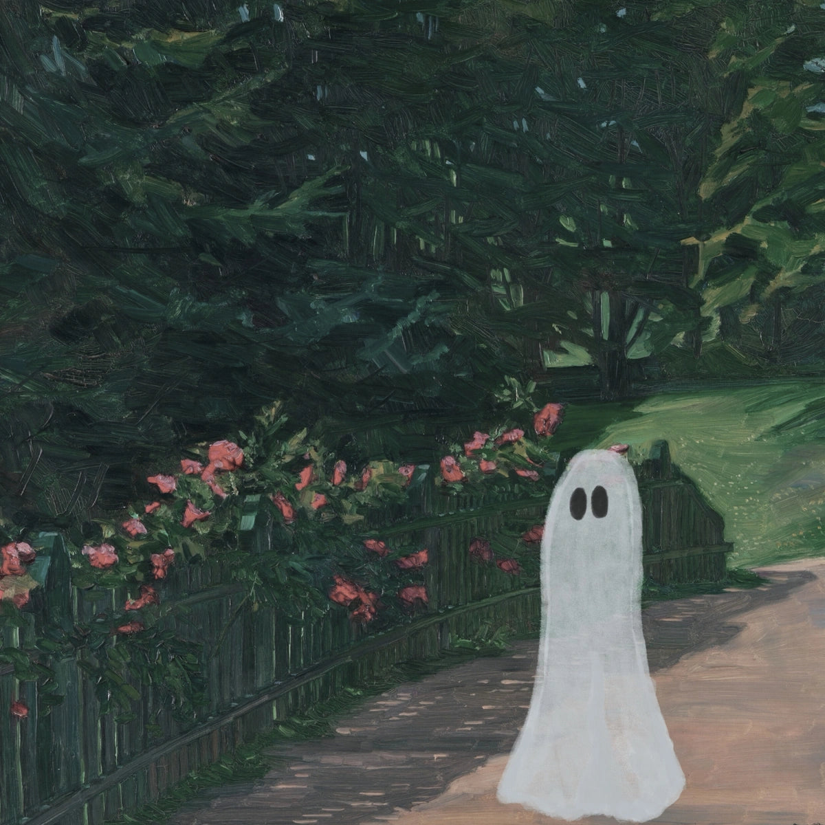 Stampa fantasma in giardino – Graziosa decorazione di Halloween