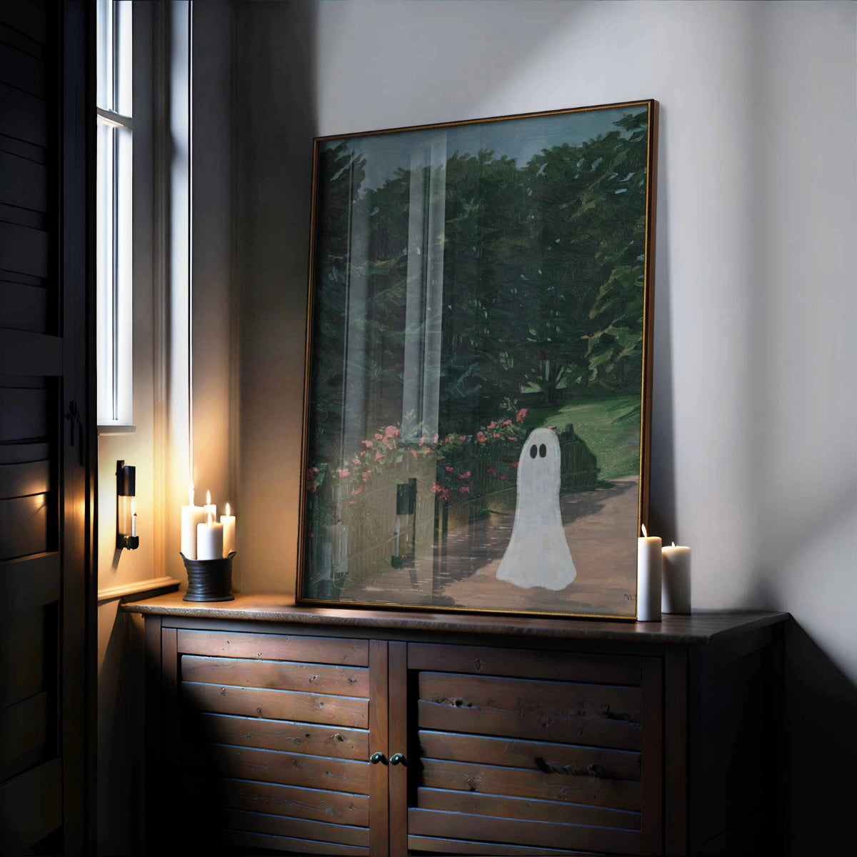 Stampa fantasma in giardino – Graziosa decorazione di Halloween