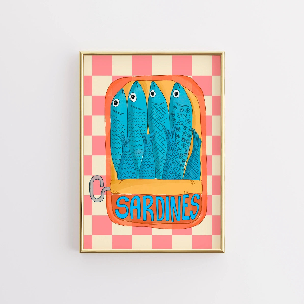 Poster di sardine – Stampa murale di pesci in stile pop art