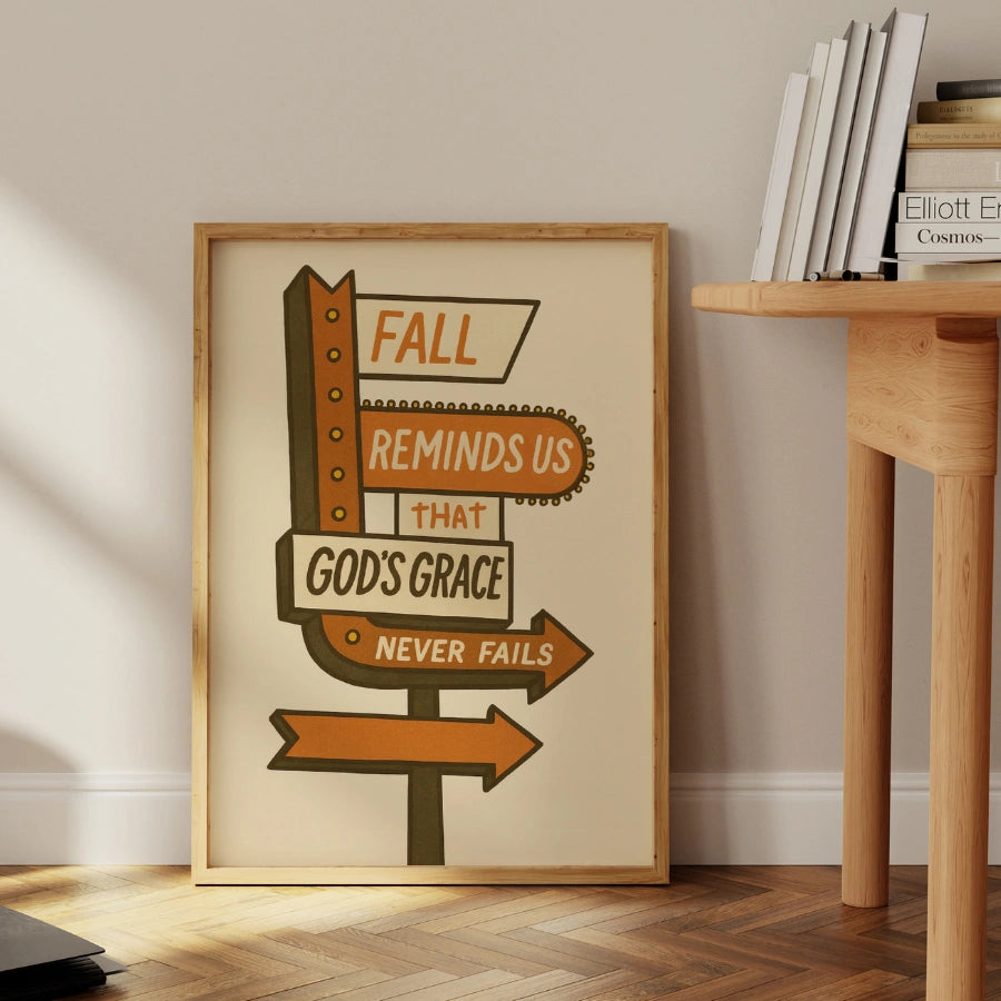 L'autunno ci ricorda che la grazia di Dio non viene mai meno - Decorazione murale - Faith Home Decor