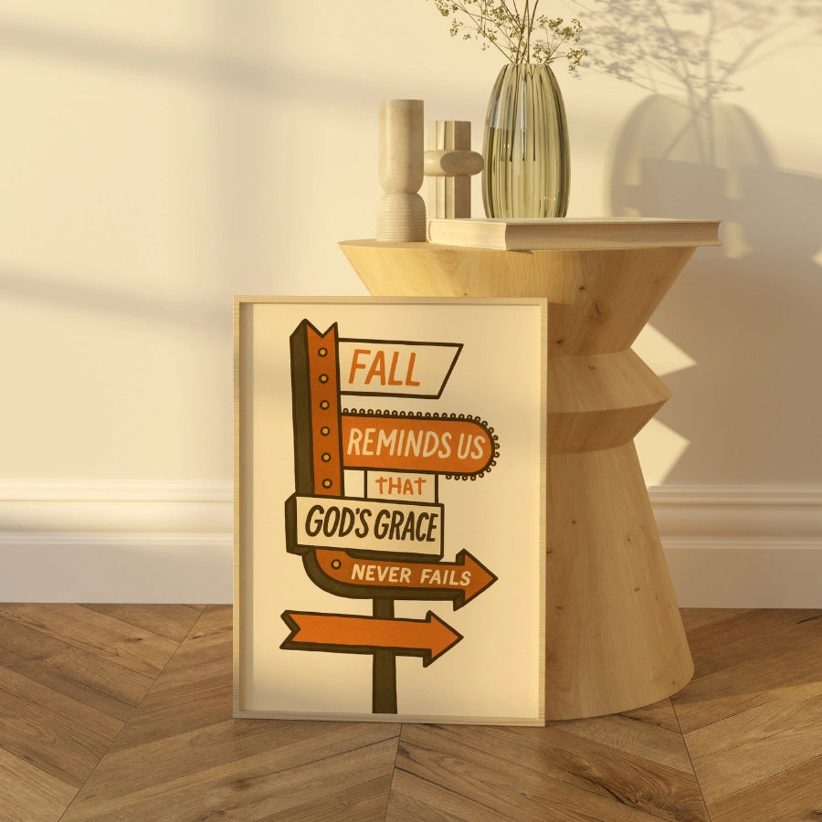 L'autunno ci ricorda che la grazia di Dio non viene mai meno - Decorazione murale - Faith Home Decor