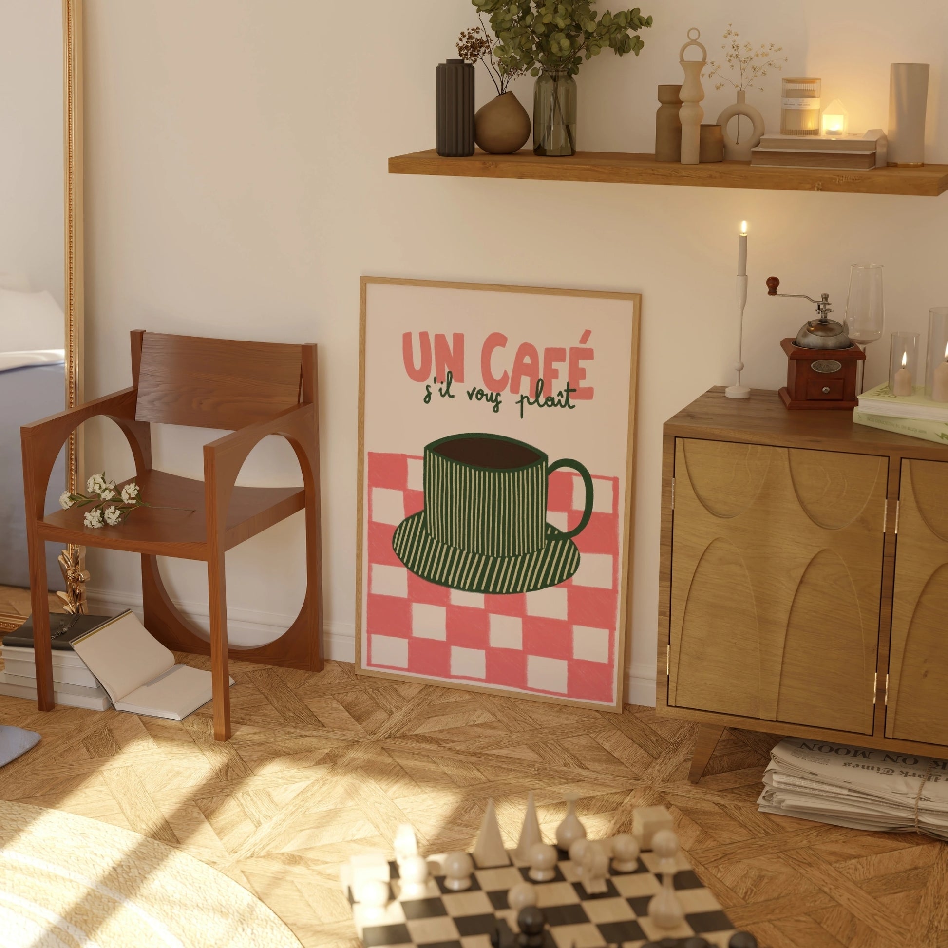 Decorazione murale per la tavola da pranzo italiana – Stampa di pasta, vino e cucina