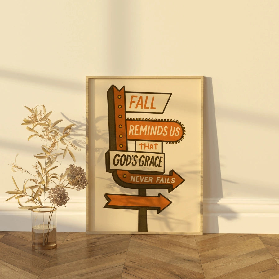L'autunno ci ricorda che la grazia di Dio non viene mai meno - Decorazione murale - Faith Home Decor