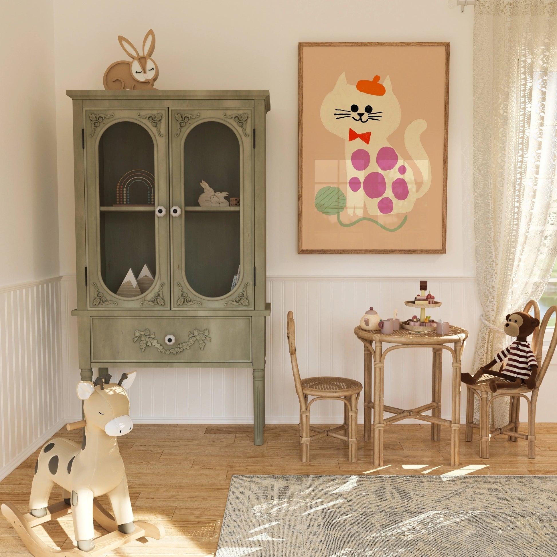 Stampa per cameretta dei gatti – Graziosa decorazione murale con gattino per la cameretta dei bambini