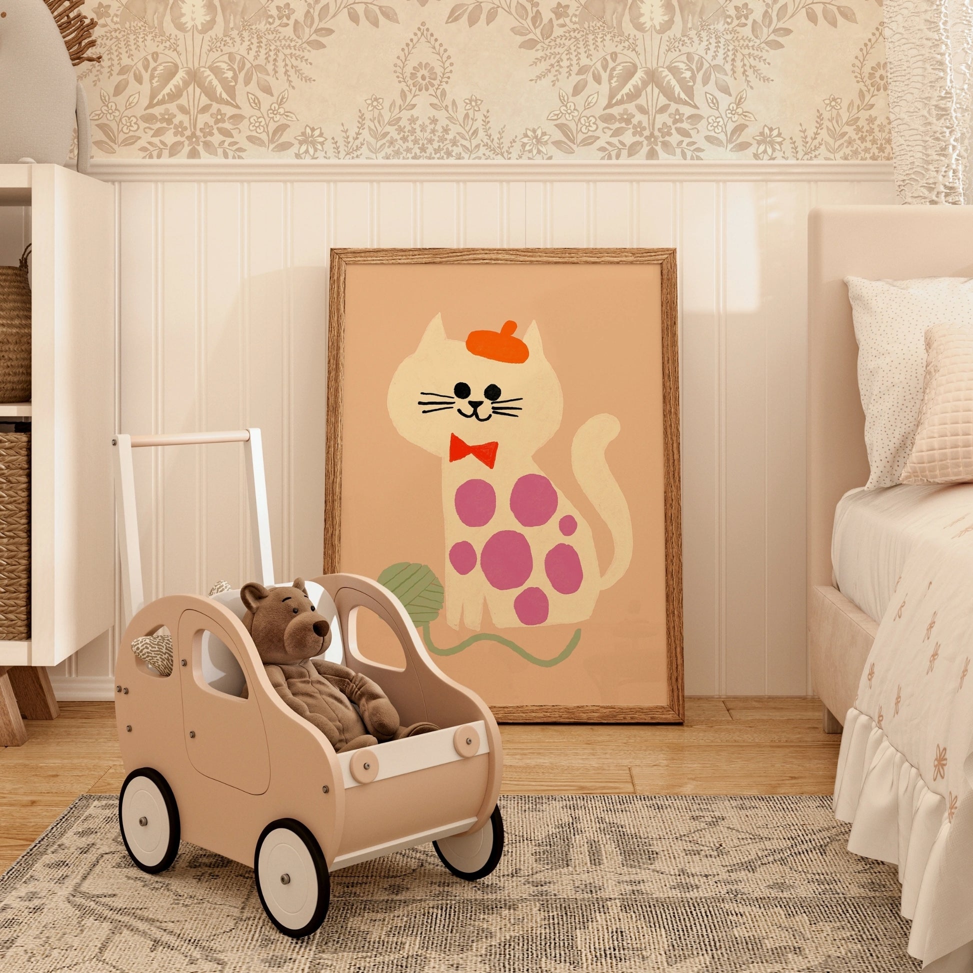 Stampa per cameretta dei gatti – Graziosa decorazione murale con gattino per la cameretta dei bambini