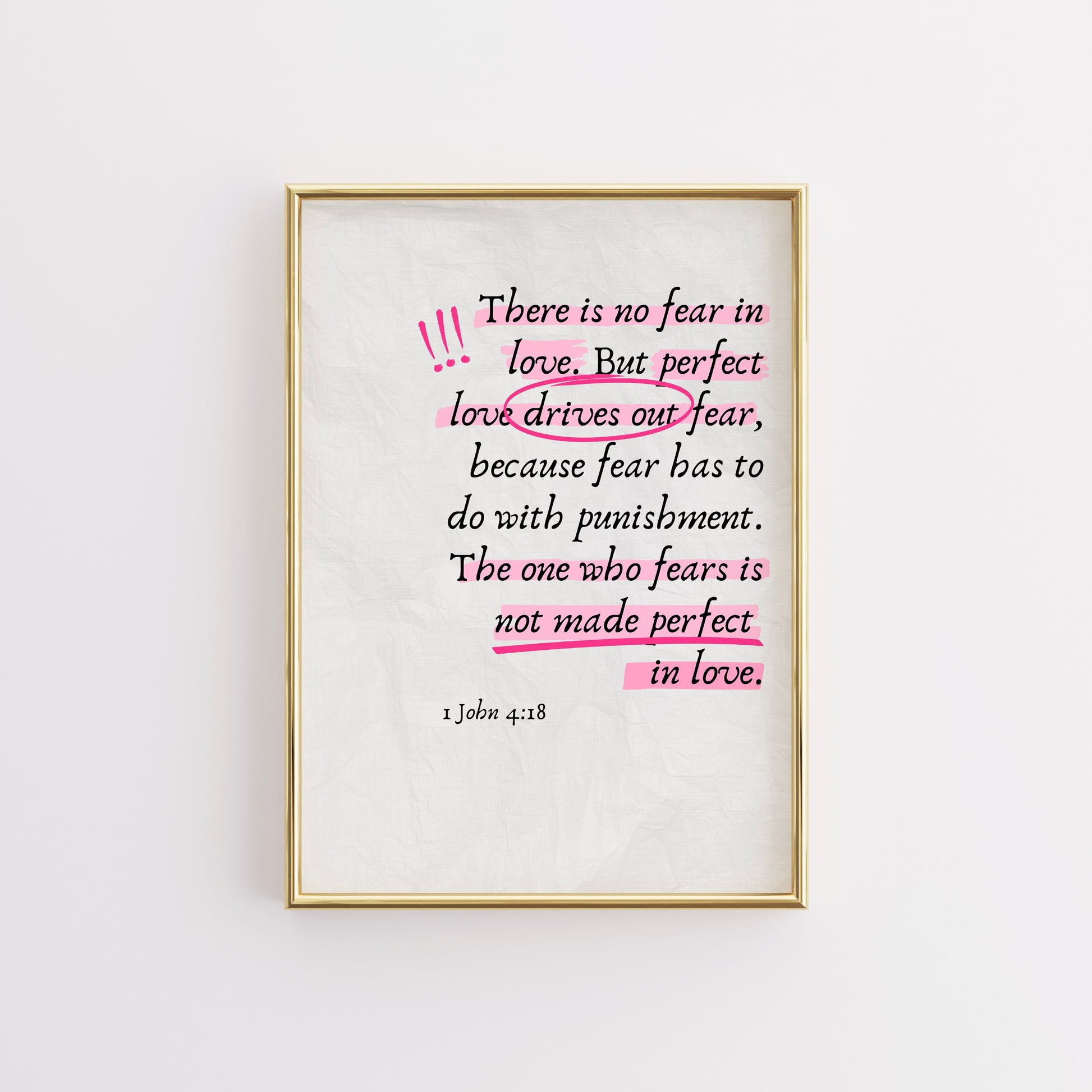 Stampa d'amore perfetto - Versetto della Bibbia 1 Giovanni 4:18 - Decorazione murale
