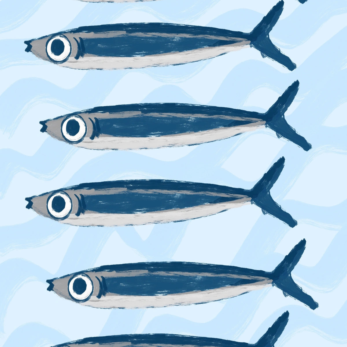 Sardine Wall Art – Stampa di una cucina di pesce costiera