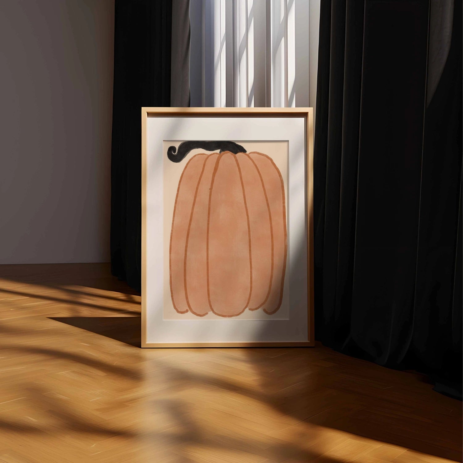 Arte murale di zucca - Stampa autunnale minimalista
