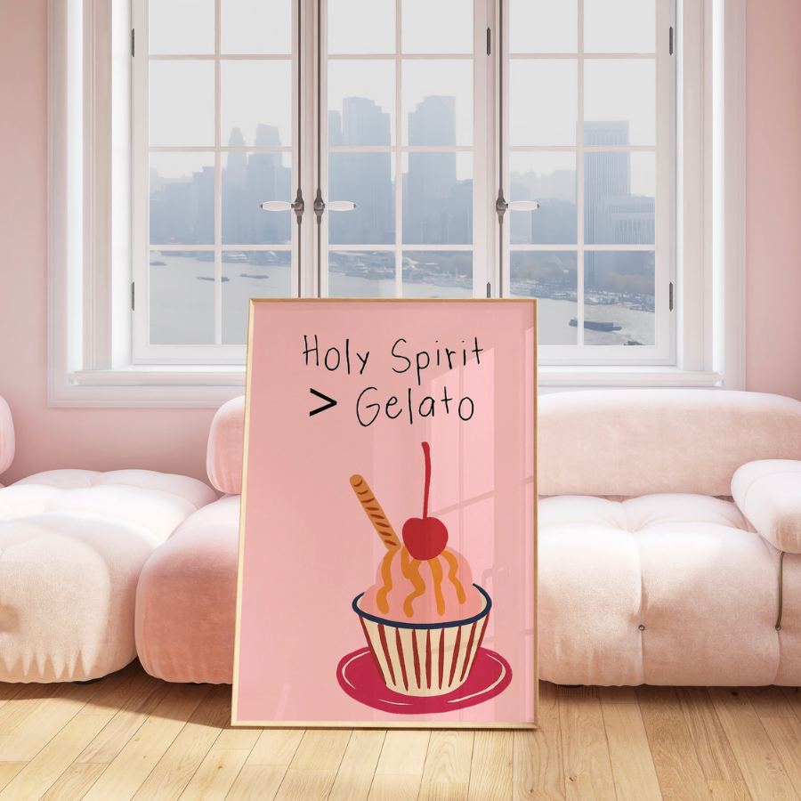 Arte murale cristiana dello Spirito Santo – Stampa divertente di un versetto della Bibbia