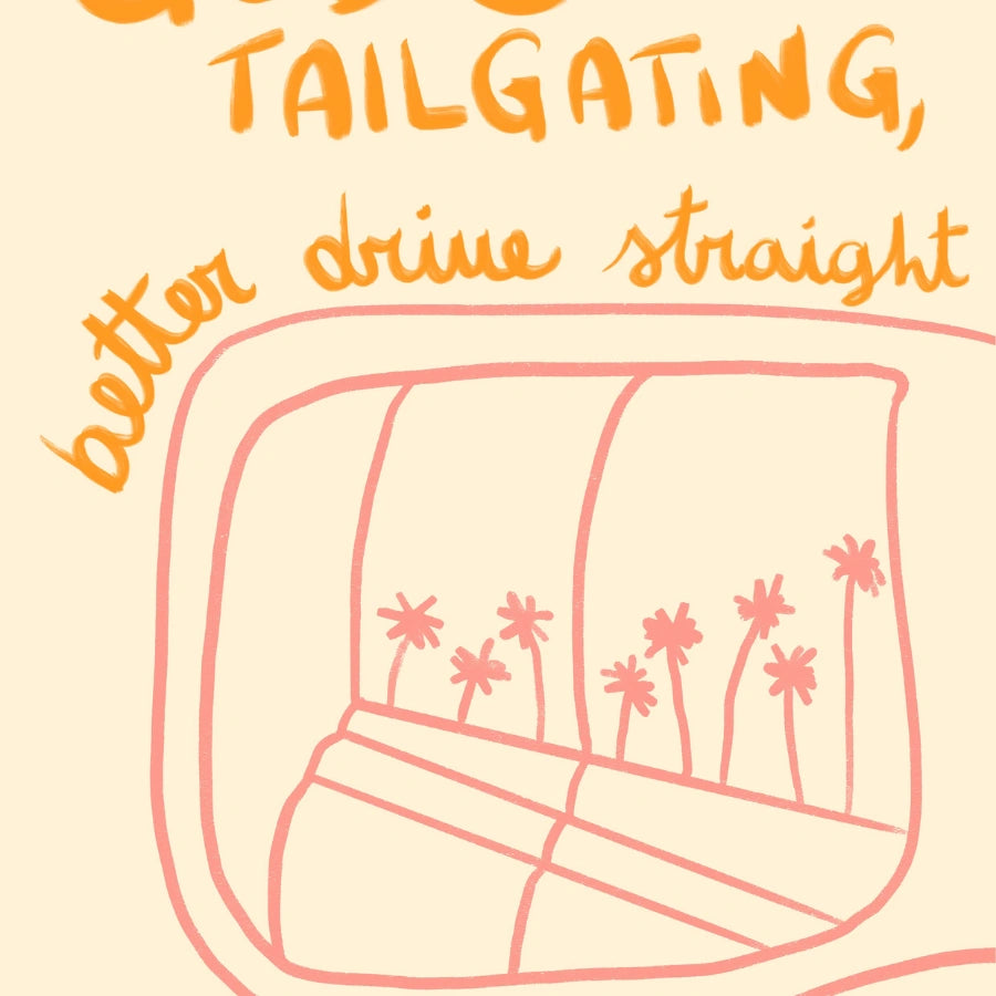 Arte murale cristiana "God's Tailgating" - Divertente stampa sullo specchietto retrovisore
