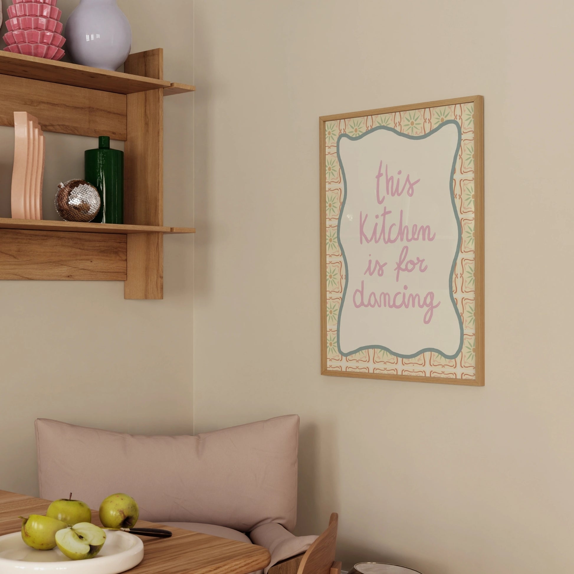 Decorazione murale per la tavola da pranzo italiana – Stampa di pasta, vino e cucina