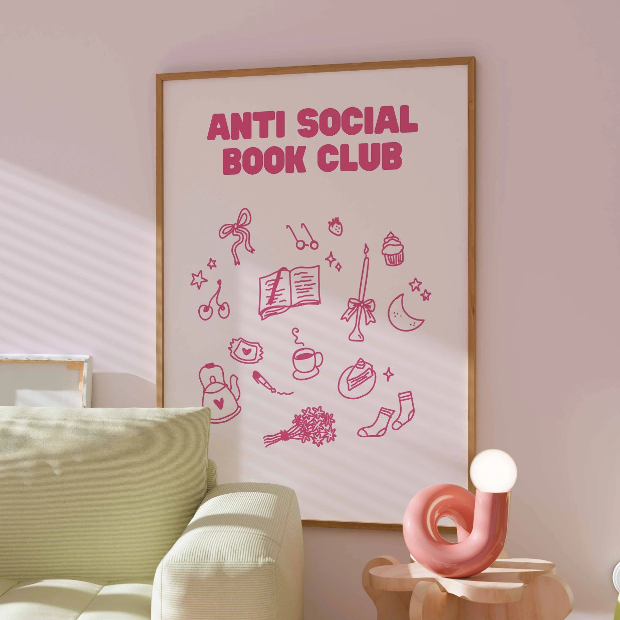 Anti Social Book Club – Stampa libresca rosa