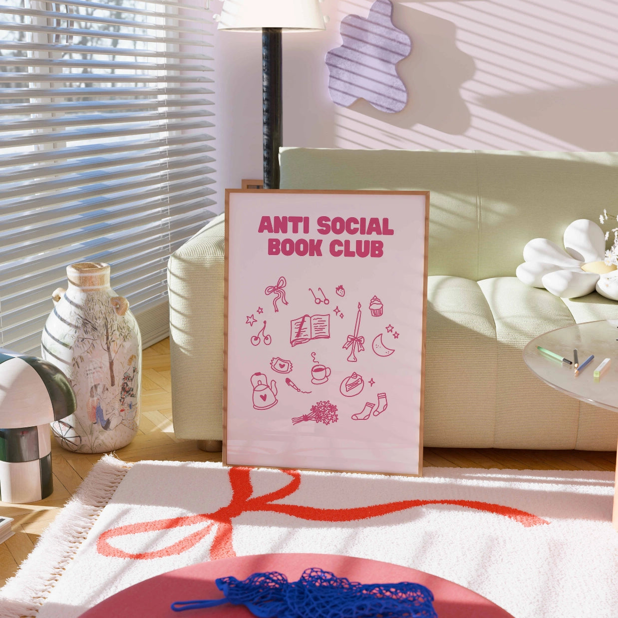 Anti Social Book Club – Stampa libresca rosa