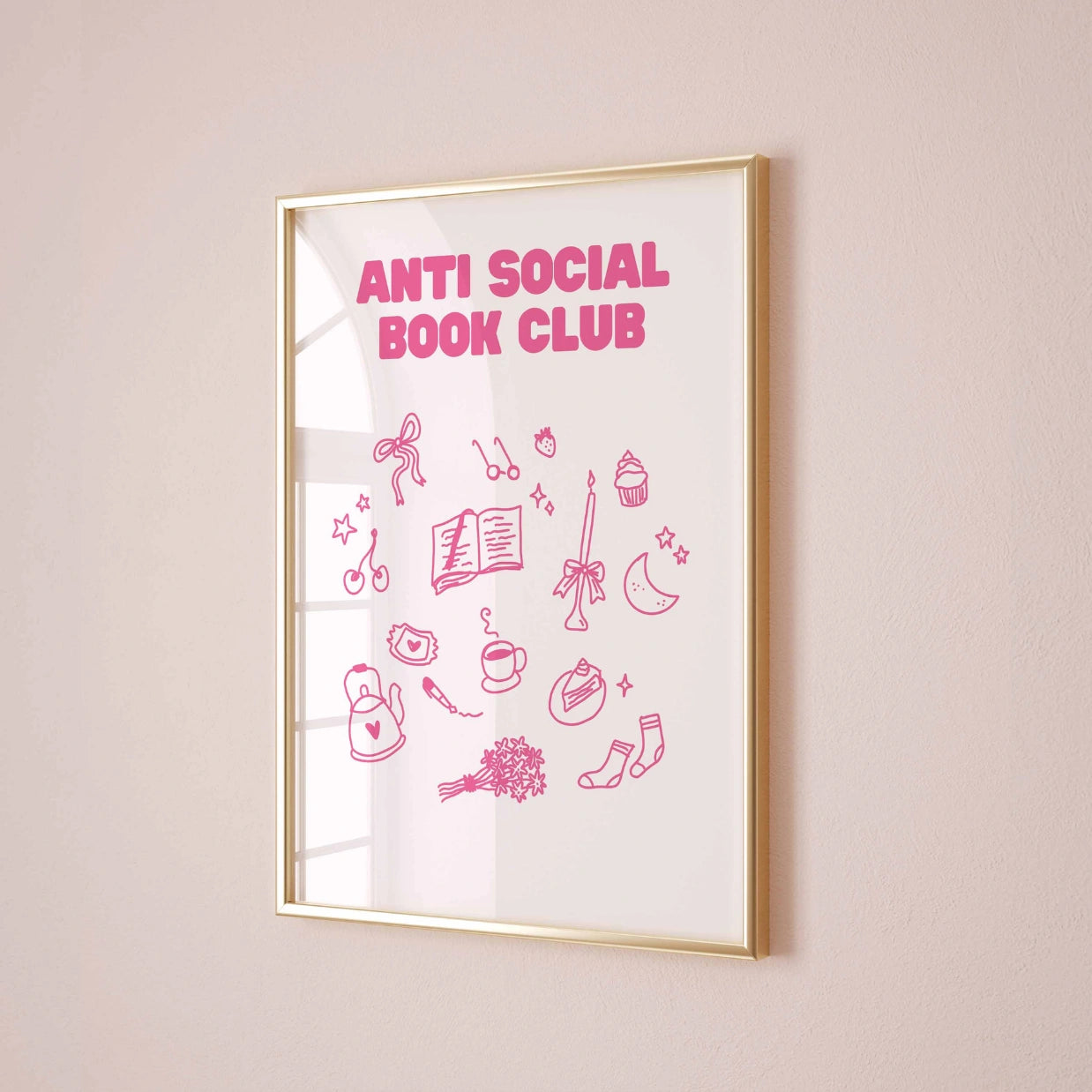 Anti Social Book Club – Stampa libresca rosa