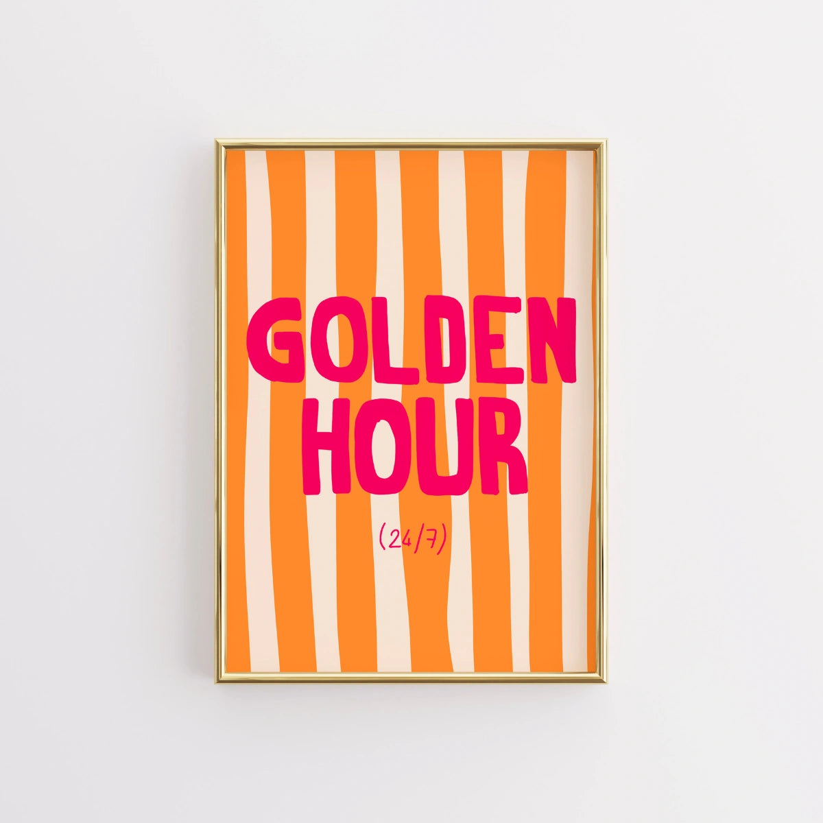 Stampa Golden Hour – Citazione estiva arancione audace da parete