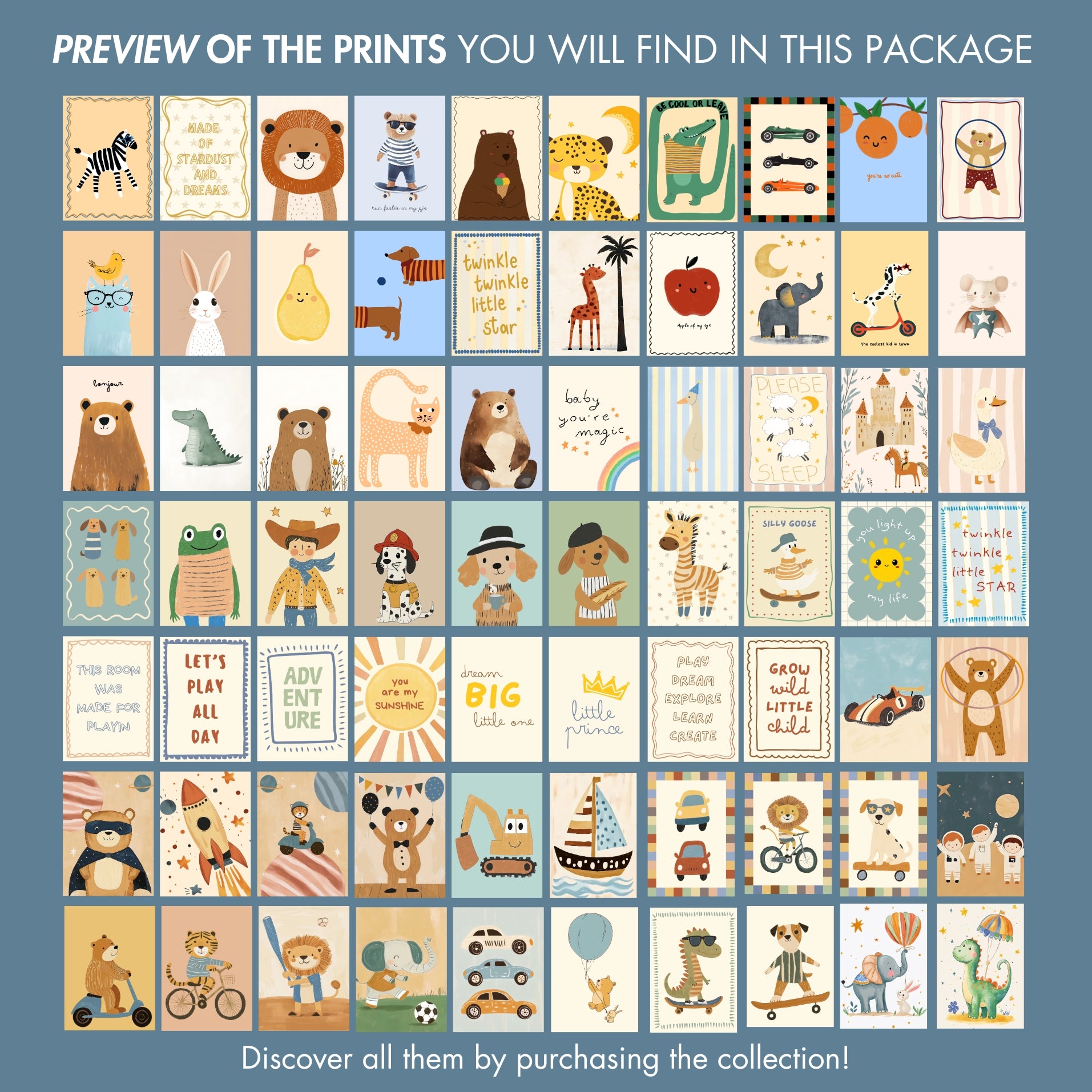 Decorazioni per la cameretta dei bambini fatte a mano, oltre 1100 stampe.