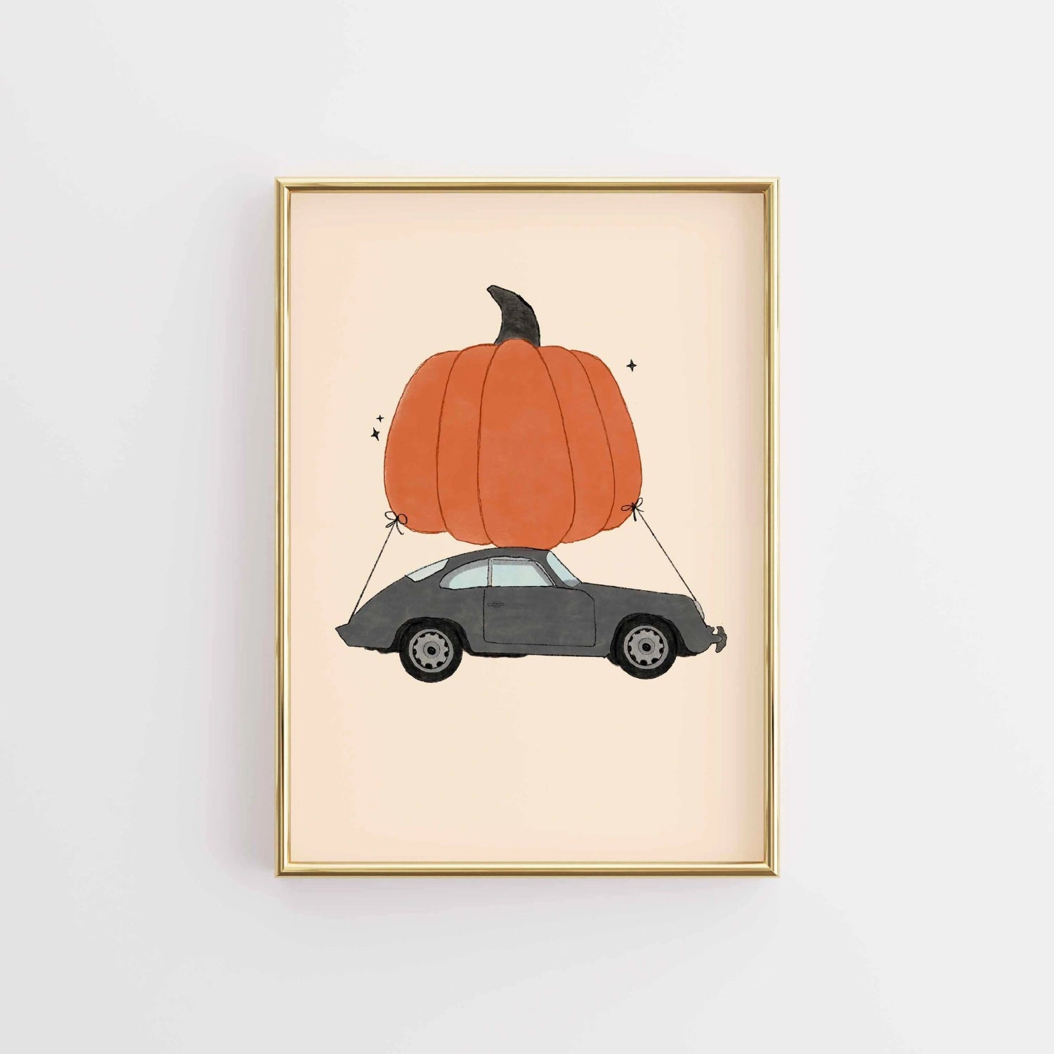 Decorazione murale con auto di zucca - Stampa di Halloween