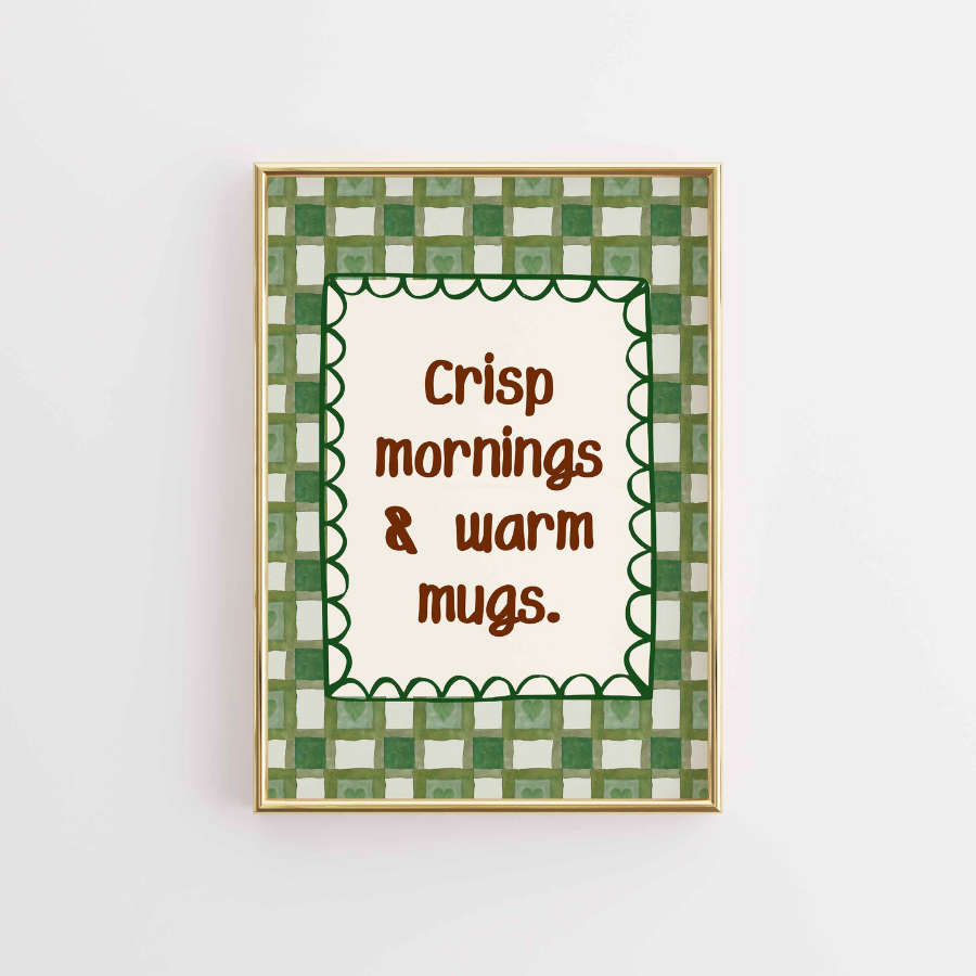 Citazione autunnale da parete – Stampa su tazza accogliente