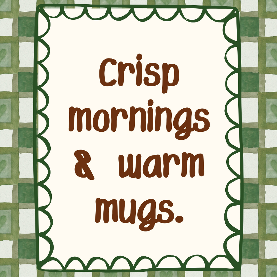 Citazione autunnale da parete – Stampa su tazza accogliente